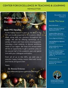PTC Center for Excellence in Teaching & Learning Newsletter